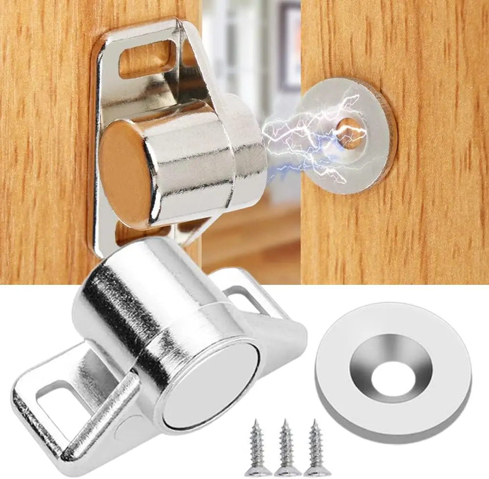 Alloy Magnet Door Catches Wardrobe Cabinet Drawer Door Stops Closer Furniture Hardware Kit Strong Magnetic Latches with screws