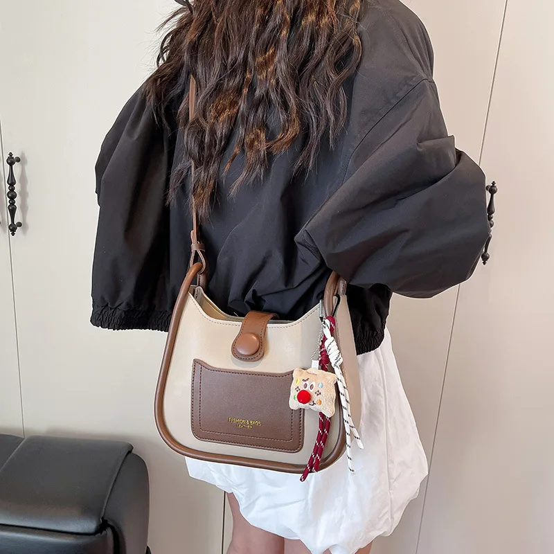 

​​2025 Trending Colorblock Work Bag 2025 New Retro Crossbody Purse for Women Stylish Shoulder Bag with Vintage Texture​