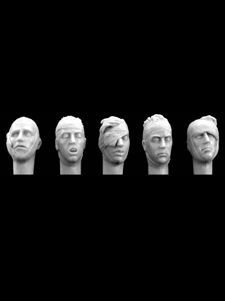 1/35 5 têtes bandées, figurine de soldat modèle en résine, thèmes militaires, kit non assemblé et non peint