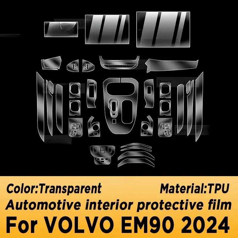 For VOLVO EM90 2024 Gearbox Panel Navigation Automotive Interior TPU Protective Film Anti-Scratch Sticker Accessories