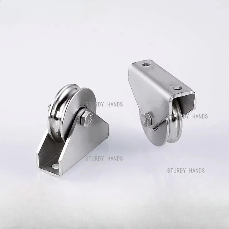 

1 шт., U-образное гусеничное колесо из нержавеющей стали, колесо с двойным отверстием, стальной трос, шкив, подшипник, подъемное колесо с канавкой