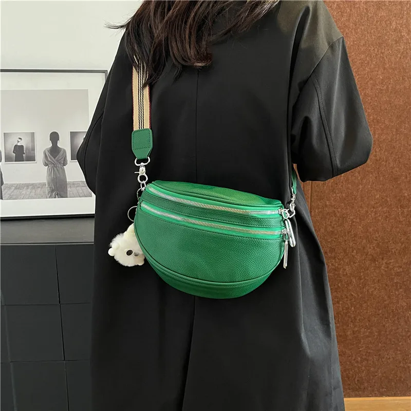 جلد ناعم السيدات السرج حقيبة Crossbody المألوف المرأة حقيبة صدر للرجال عالية الجودة الخصر حقيبة 2026 نموذج جديد حقيبة كتف محفظة
