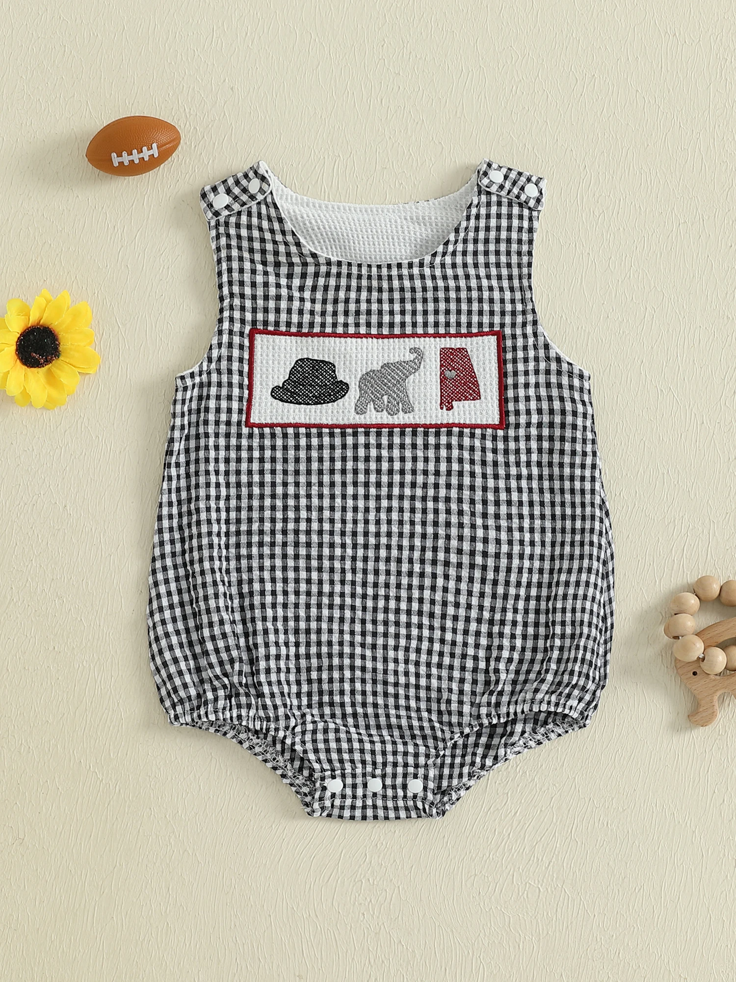 

Toddler Girl Floral Romper Spring Butterfly Flower Embroidery V-Neck Sleeveless Playsuits with Ruffle Trim