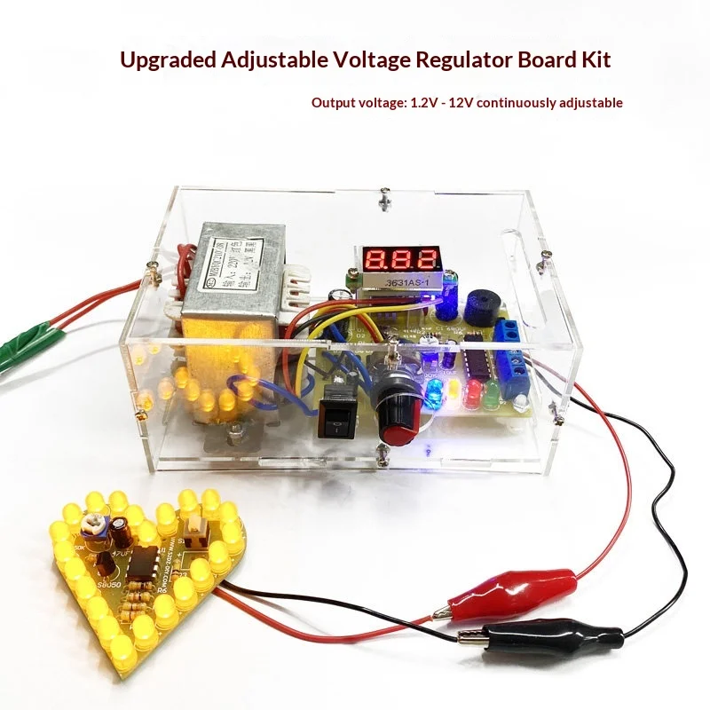 LM317 Adjustable DC Power Supply Kit, Multifunctional Welding Training Electronic DIY Production Parts
