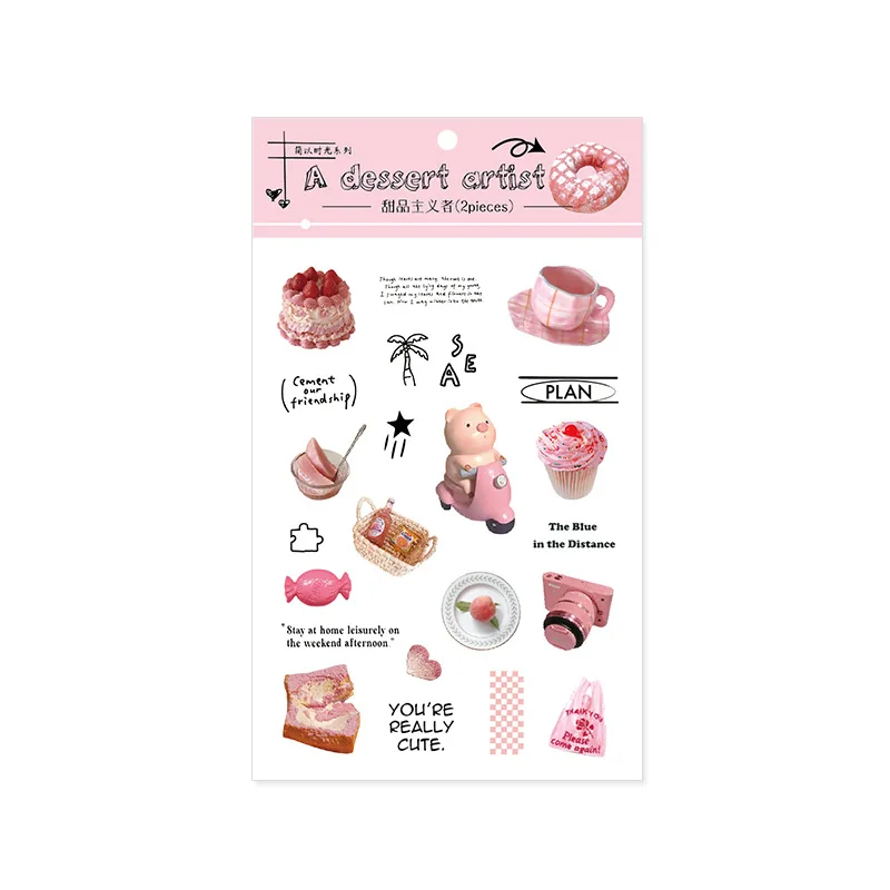 MOHAMM 2 Sheets Creative Sweet Food Stickers for Daily Life Stuff Decoration Poster Crafts Scene Stationary School Supplies image 5