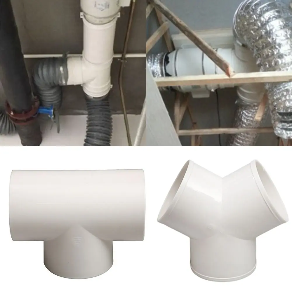 

T/Y Shape Exhaust Duct Connector Portable PVC 100/150/200mm Splitter Connector Extractor Fan Ventilation Duct Coupler Home