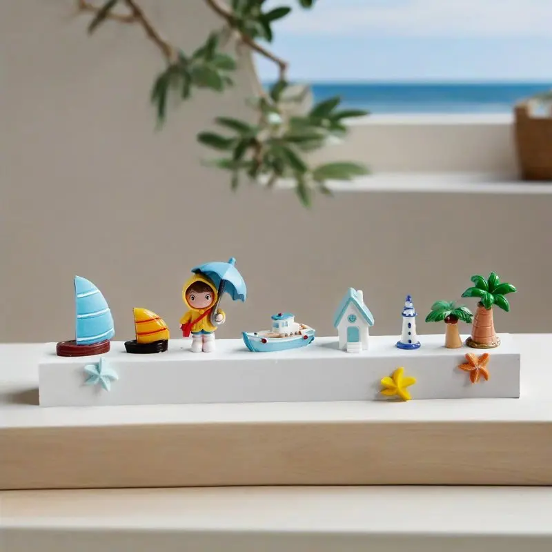 

Modern Cartoon Creative Figurines Mediterranean Style Living Room Study Desktop Small Ornament Ocean Element Home Decor FYFM