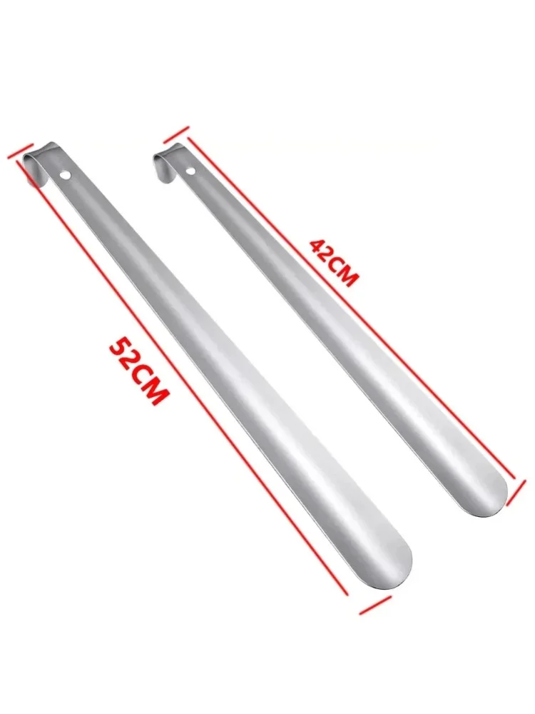 Professioneller Schuhlöffel 42/52cm aus Edelstahl, Einfach zu Bedienender Metall-Schuhhorn, Praktischer Schuhhilfe, Schuhzubehör