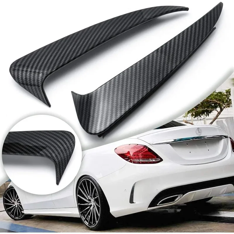 Exterior Rear Bumper Spoiler Lower Side Air Vent Frame Cover Trim Carbon Fiber Pattern Compatible with W/AMG Sport Bumper Vent