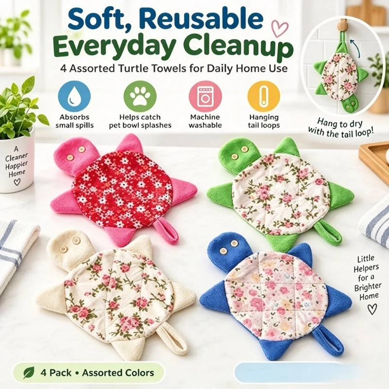 2/4/5Pcs Washable Floor Cleaning Cloth, Synthetic Fiber Design with Hanging Loop for Routine Wood and Tile Cleaning Between Uses