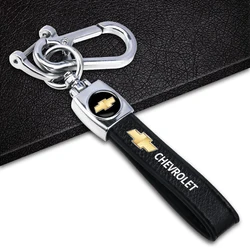 Leather Car Key Chains Pendant Keyring Holder for Chevrolet Cruze Malibu Tahoe Equinox Impala Sonic Traverse Lacetti Captiva