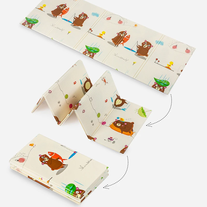 طوي عكسها الطفل تلعب حصيرة خالية من السامة عالية الجودة IXPE لحديثي الولادة 200X150 سم الكرتون مقاوم للماء لعبة الزحف السجاد