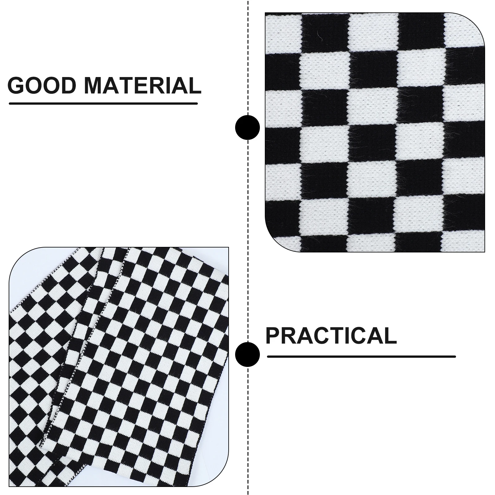 

Black White Checkerboard Scarf Women Sunshade Grace Plaids Shawl Printed Lady Chess Pattern Lightweight Breathable Fashion Style
