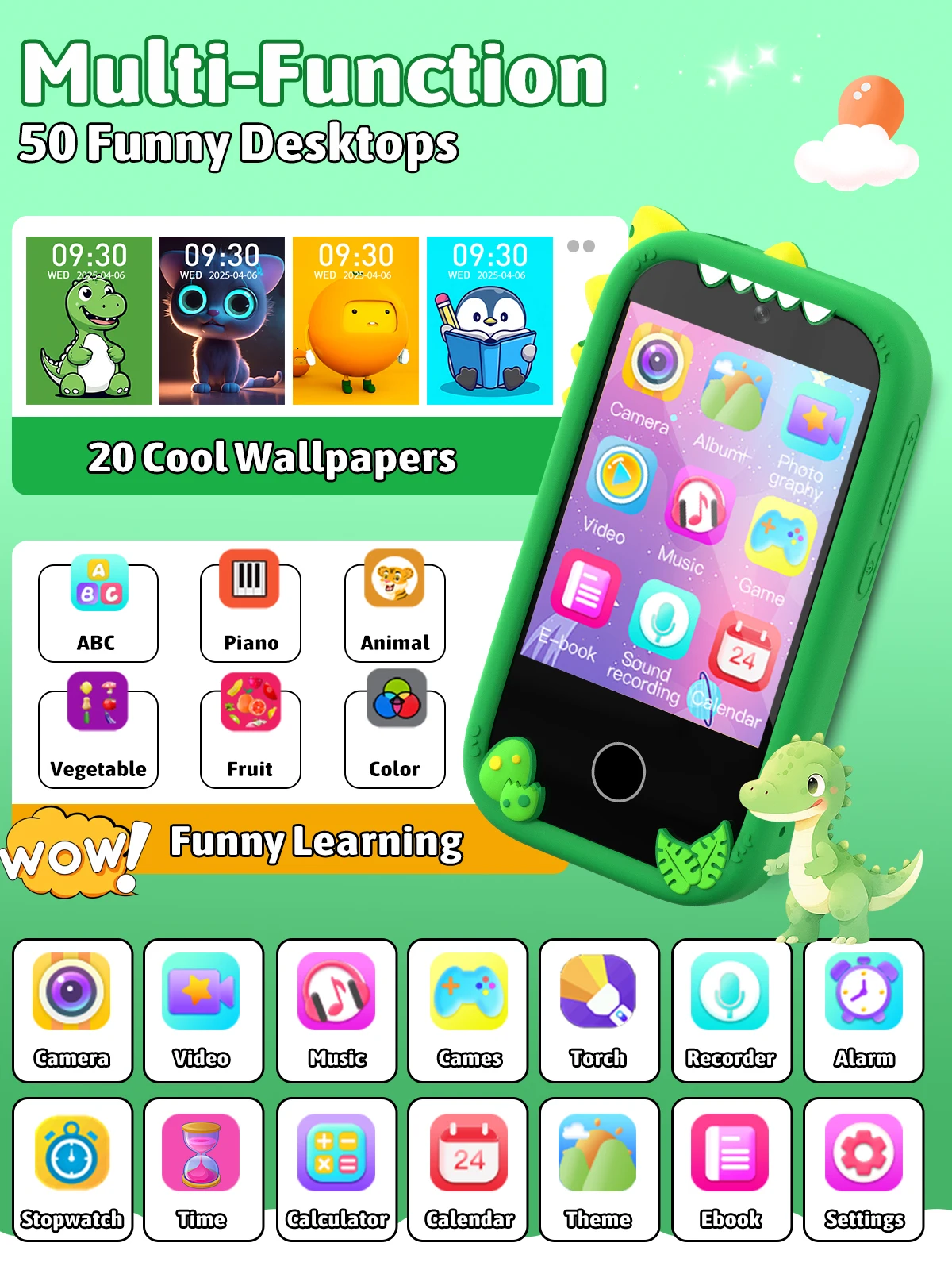 子供用スマートフォン |   おもちゃ] 2.8インチ高画質キッズスマートフォントイ |   パズルゲーム、絵本、ビデオ録画、音楽プレーヤー