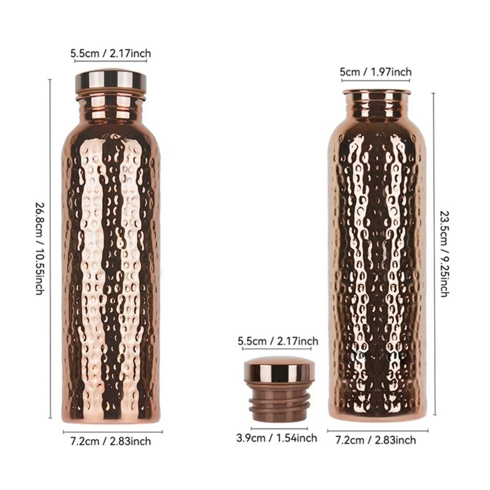 800ML Copper Water Bottle​ Anti-Slip Silicone Base​ ​One-Click Open Lid​ ​Leakproof Sports Bottle​ ​Thermal Insulation