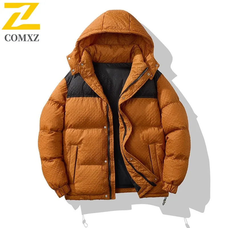 

COMXZ Men Winter Jacket Fashion Trendy High Quality Skiing Camping Quilted Jacket 2025 Snowy Thickened Warm Cotton Padded Jacket