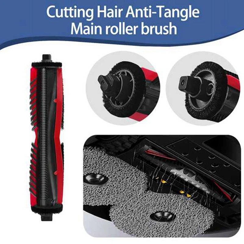 18PCS Replacement Parts for Saros Z70 /G30 Space Vacuum Attachments Roller Side Brush Dust Bag Filters Mop Pads-A69M