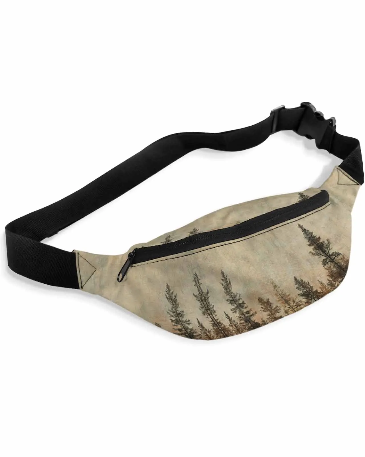 Árvore Deep Forest Textura Fanny Pack para homens e mulheres, saco de cintura, cinto de telefone, bolsa de carteira impermeável Banana Hip Bags