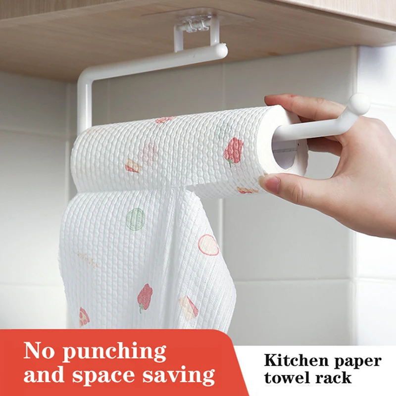 Metal Under Cabinet Paper Roll Rack Towel Holder Tissue Hanger Kitchen Home Doo