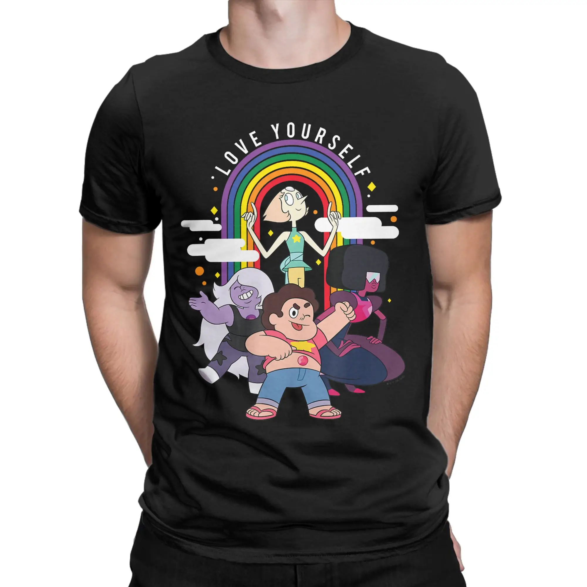 Pride Peridot Amethyst Garnet T-Shirts Steven Universe Crazy 100% Cotton Tees Round Neck Short Sleeve T Shirt Plus Size Clothing