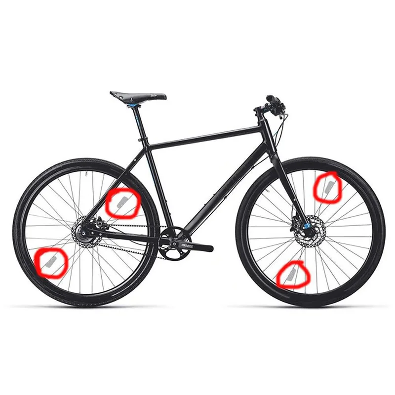 4 قطع ملصقات عاكسة للدراجة لمحدث العجلات والجنوط مقاومة للماء، عاكسات أمان ذاتية اللصق لـ MTB، الطريق، المدينة #4