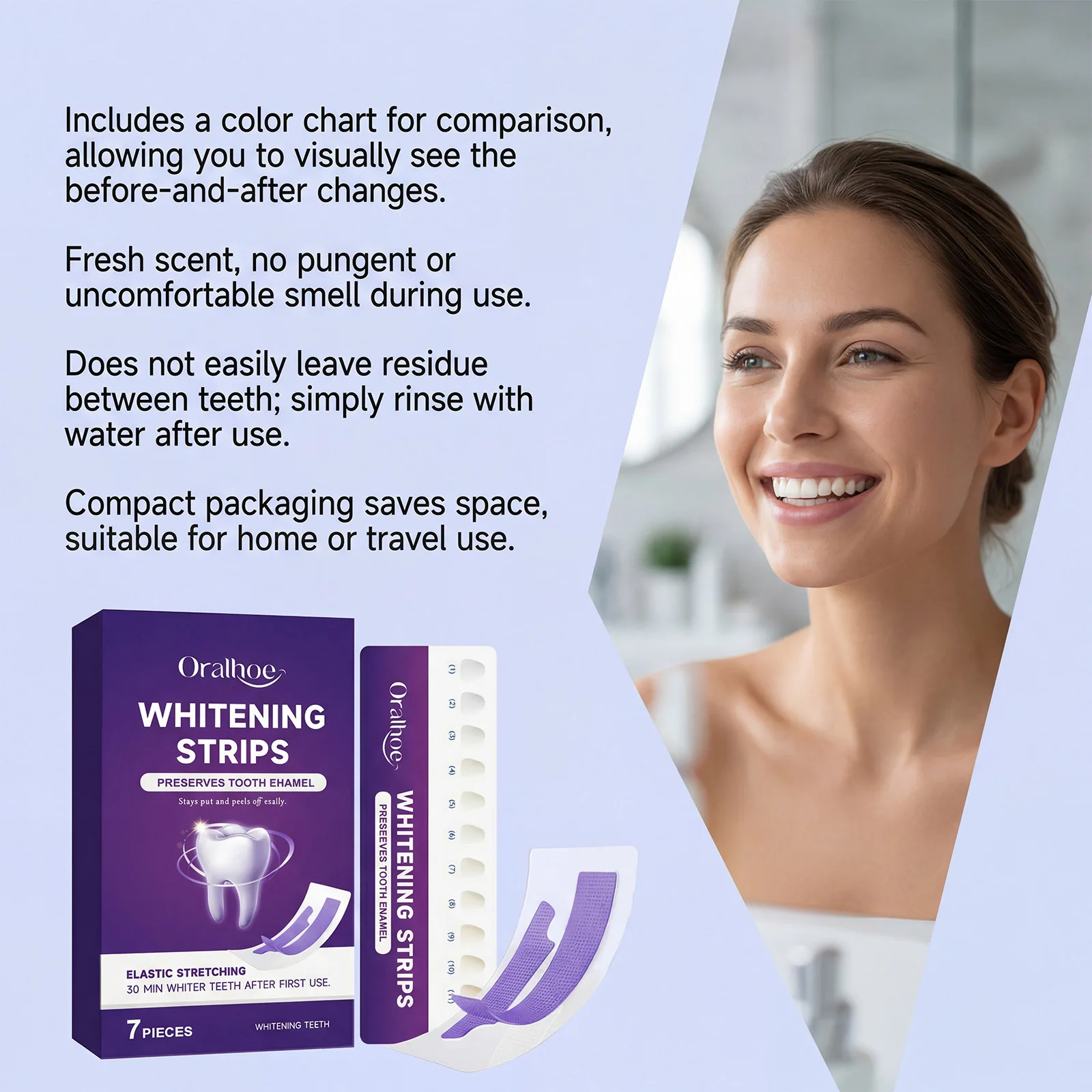 Paarse Tandenbleekstrips Kit 3 - Whitening Strip 3D recensie en prijs