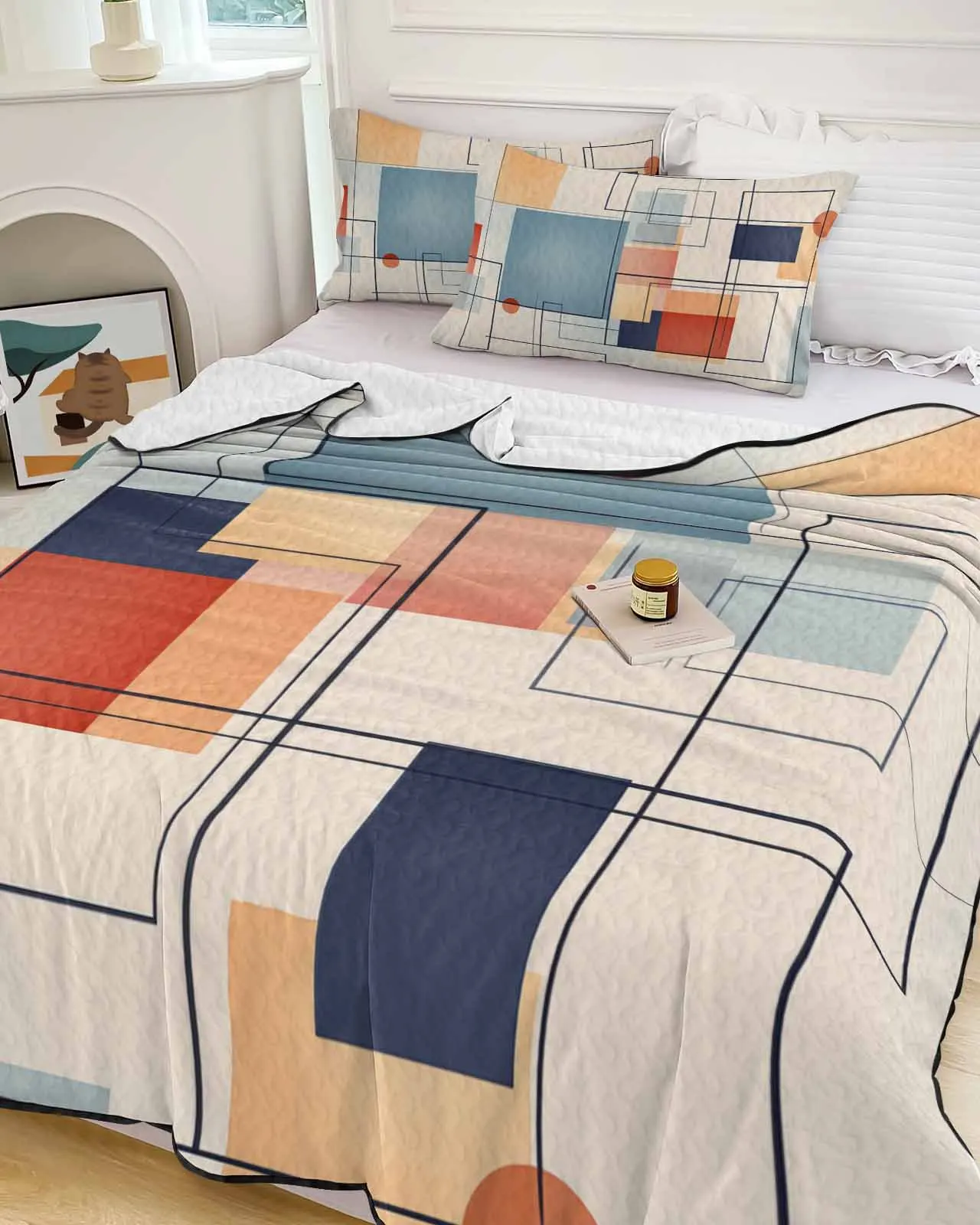 

Abstract Hand Drawn Retro Oil Painting Cooling Blankets Air Condition Comforter Lightweight Summer Quilt for Bed Soft Thin Quilt