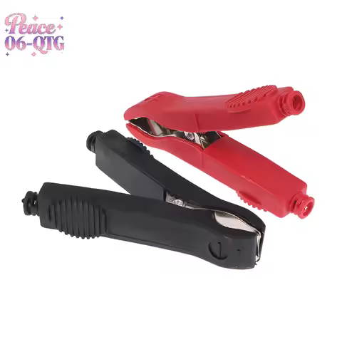 2PCS 50A Red + Black 75mm Insulated Crocodile Crocodile Car Caravan Van Battery Test Lead Clips Best Promotion Alligator Clips
