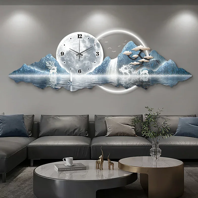 Picture Clock Background Wall Luxury Interior Living Room Digital Clock Wall Modern Kitchen Orologio Da Parete Home Decoration