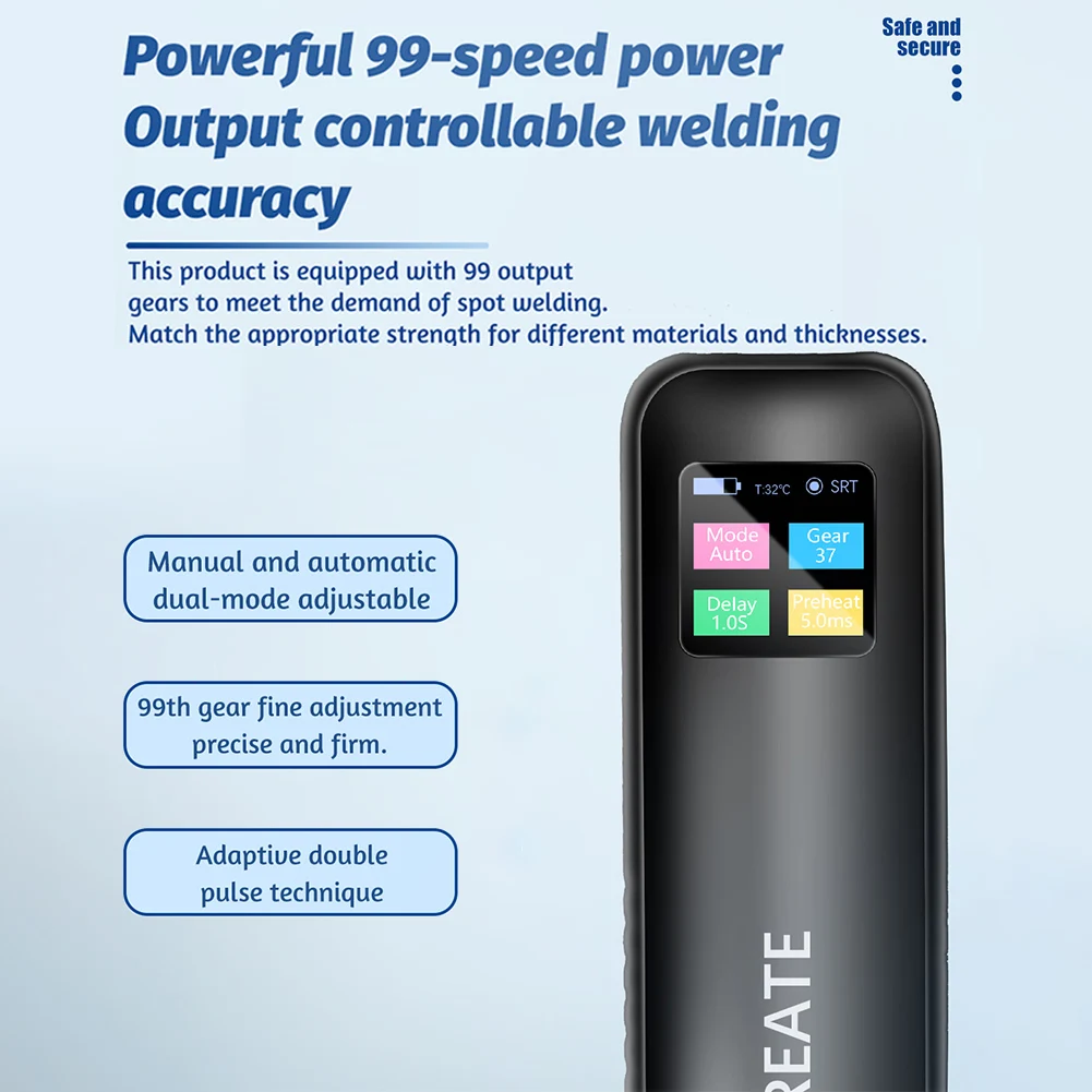 DIY Spot Welding Machine for 18650 Battery Handheld Spot Welding 99 Gear Adjustable Pen Automatic Weld Machine Accessory Tools