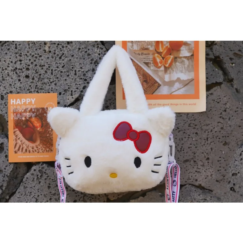 MINISO Disney Inspired Kawaii Plush Crossbody Bag Stitch Winnie Pooh Minnie Mouse Linabell Soft Cartoon Furry Shoulder Bag New