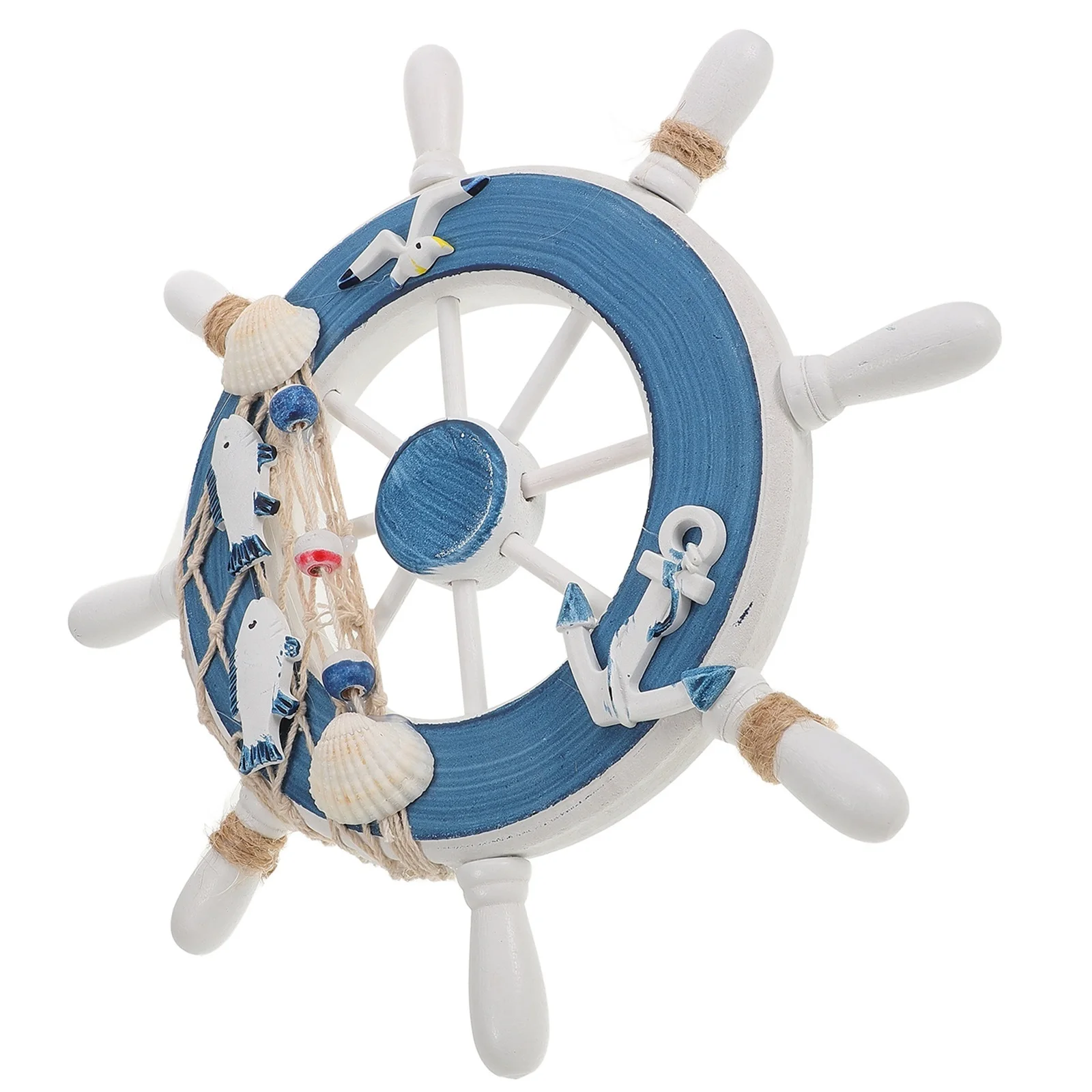 

Wooden Ship Wall Decor Fishing Net Shells Rope Nautical Home Steering Wheel Net Wall Decor Decoration Steering Wheel