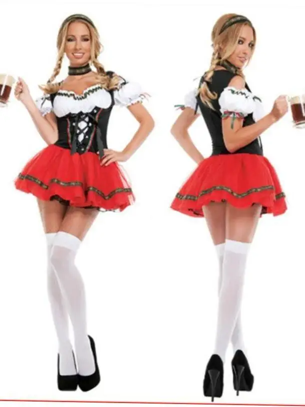 

Halloween Beer Girl Costume Bar Waiter Maid Outfit Women's Traditional National Stage Performance Clothing Autumn 2025