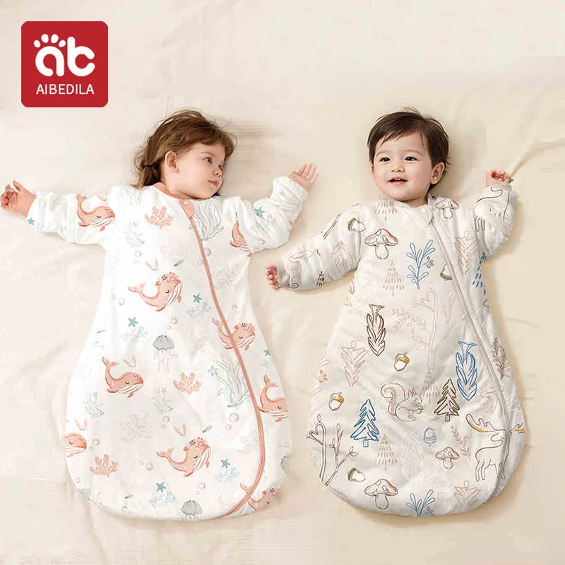 AIBEDILA Baby Sleeping Bag Cartoon Children Pajamas Infantil Stuff Cotton Toddler Sack Kids Sleepwear Bedding Jumpsuit