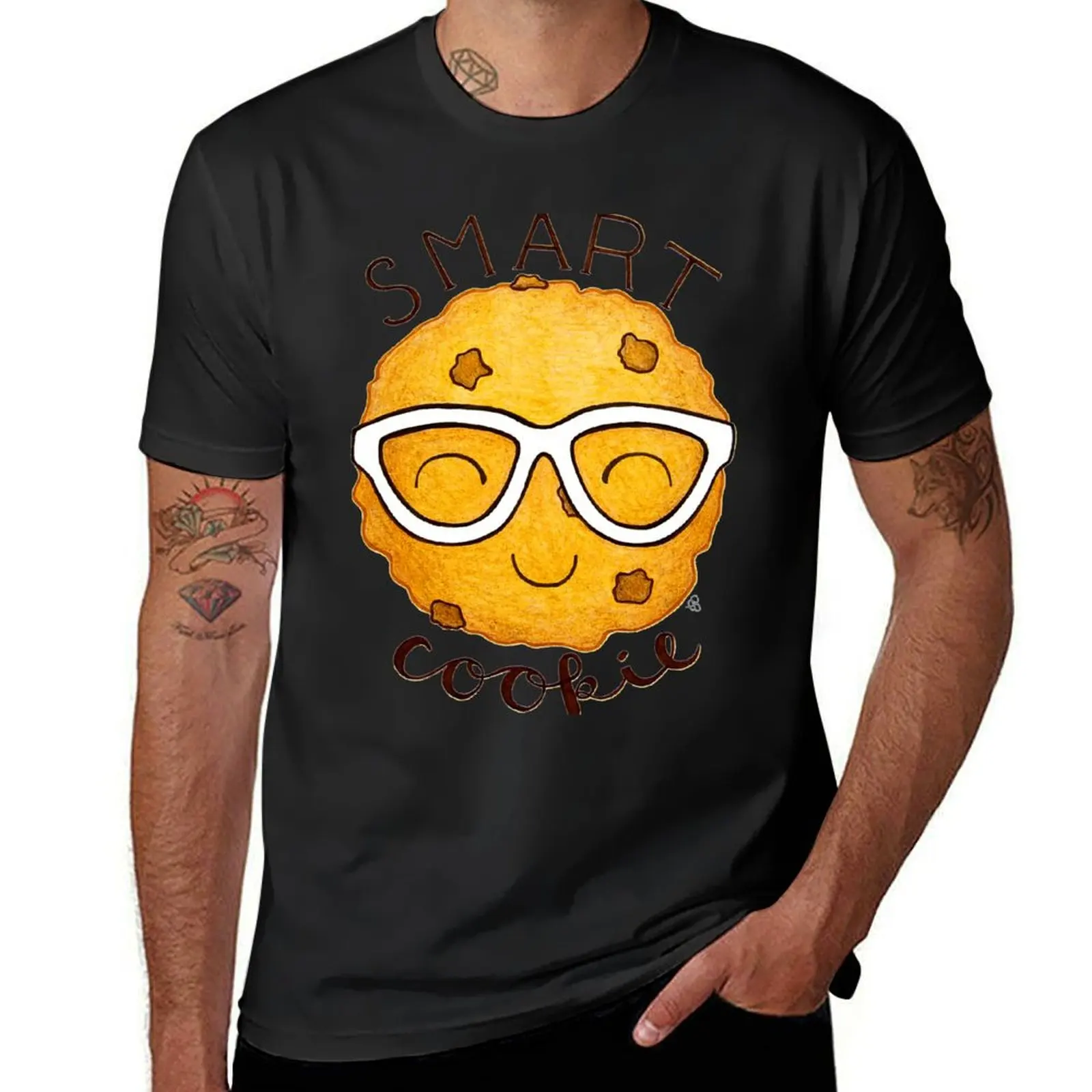 Smart Cookie - A Clever Chocolate Chip Cookie Wearing Glasses T-Shirt Aesthetic clothing summer tops T-shirts for men cotton