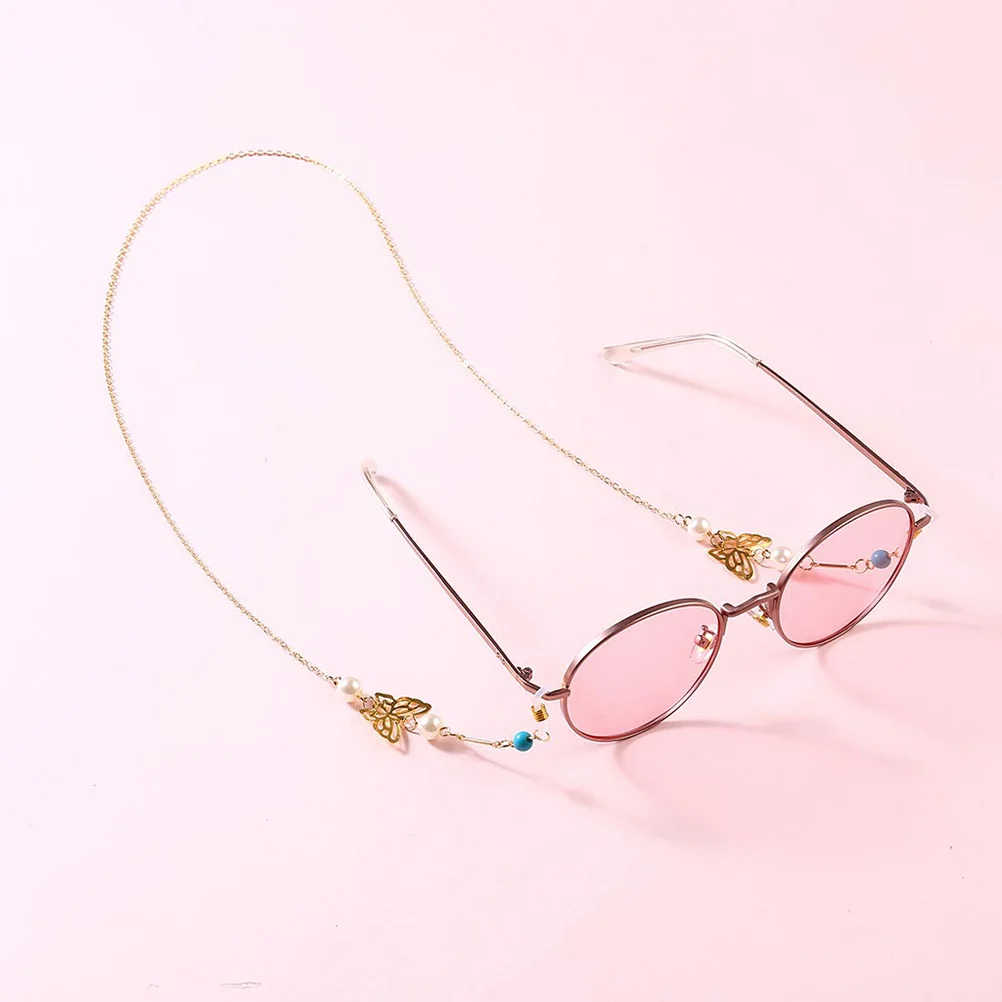 

1Pcs Stylish Butterfly Eyeglass Chain Gold Tone Non-Slip Secure Fit Glasses Cord for Outdoor Indoor Eyewear Accessories Strap