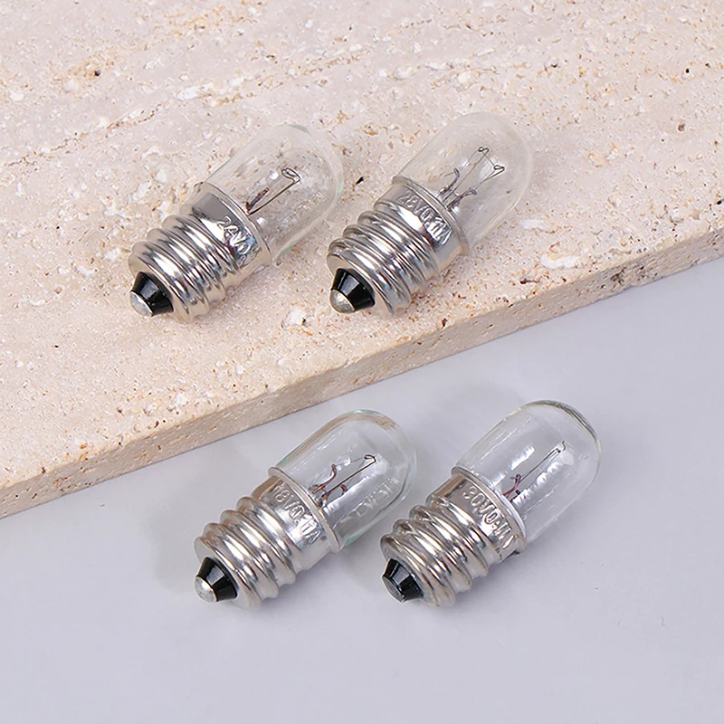 E12 18V/24V/28V/30V Mini Bulb For Indicator Light Little Bulb For Test Experiment Teaching Flashlight Screw Based Bulb New