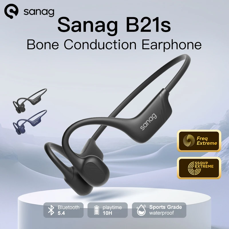 

Sanag B21S Bone Conduction Wireless Earphones Bluetooth 5.4 HiFi Bass Headphones IPX5 Waterproof Running Sports Earbuds