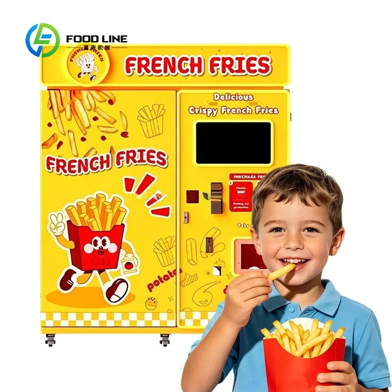 Custom Automatic Water Treatment French Fries Vending Machine Touch Screen Fast Serve Potato Chips Fry Equipment