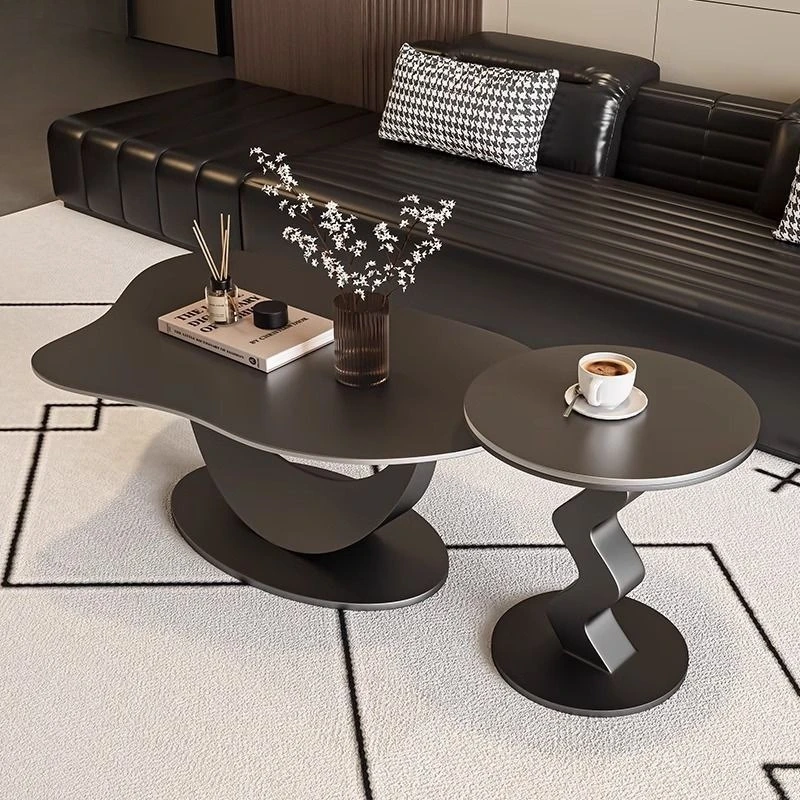 

New designer modern simple light luxury rock slab coffee table combination living room household small apartment tea table