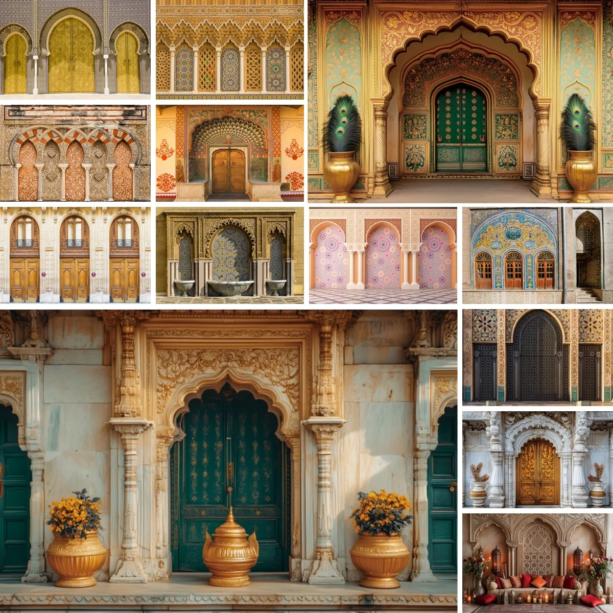 Moroccan Palace Photography Backdrop Medieval Mosque Arabic Religious Cultural Architecture Adults Travel Portrait Background