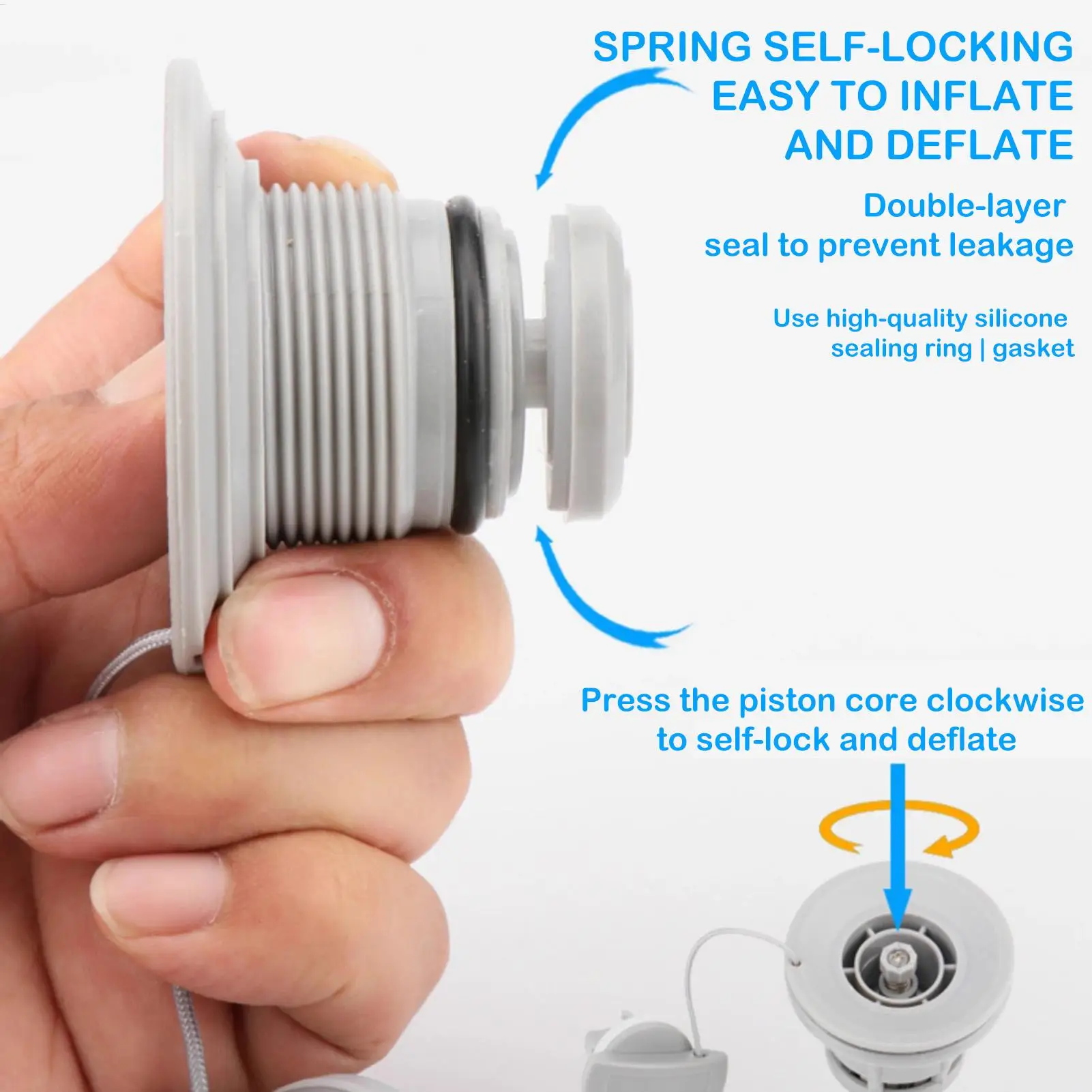Inflatable Boat Air Plug Inflation Inlet Deflate Parts With Wrench Leakproof Inflatable Boat Plug Replacement For River Fishing