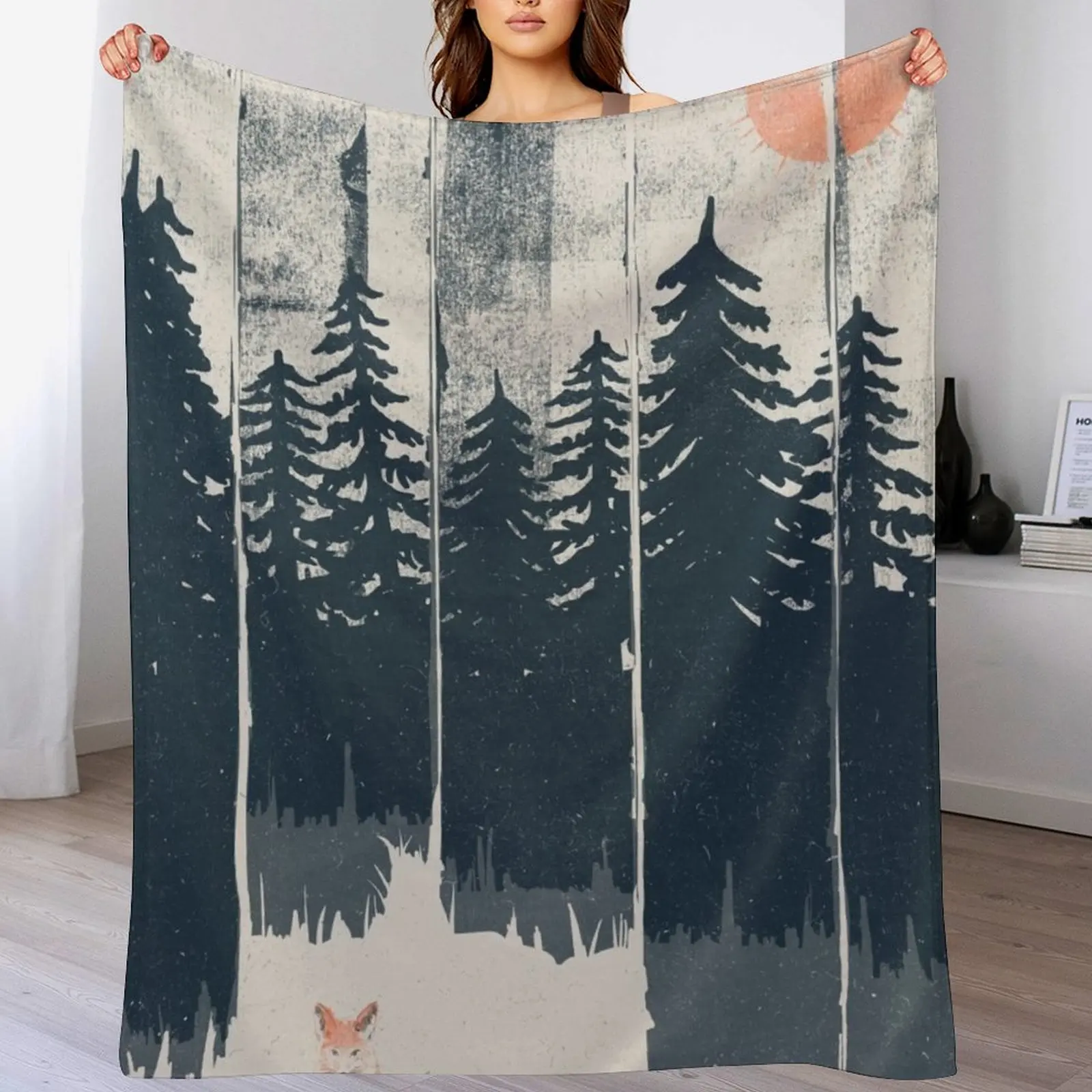 

A Fox in the Wild... Throw Blanket warm winter Thermals For Travel Blankets