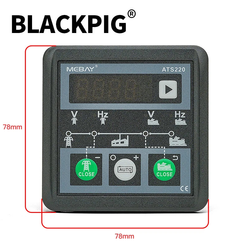 Imagem -02 - Mebay Ats220 Gerador Ats Controlador Display Led Manual Automático de Energia Dupla Interruptor de Transferência Automática Módulo Controle Peças do Grupo Gerador