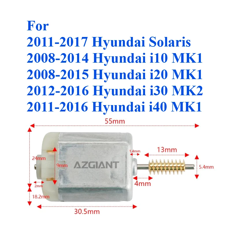 

For Hyundai Solaris i10 i20 PB i30 i40 Car Side View Exterior Rearview Mirror Fold Motor Actuator DC Electric Engine Repair Auto