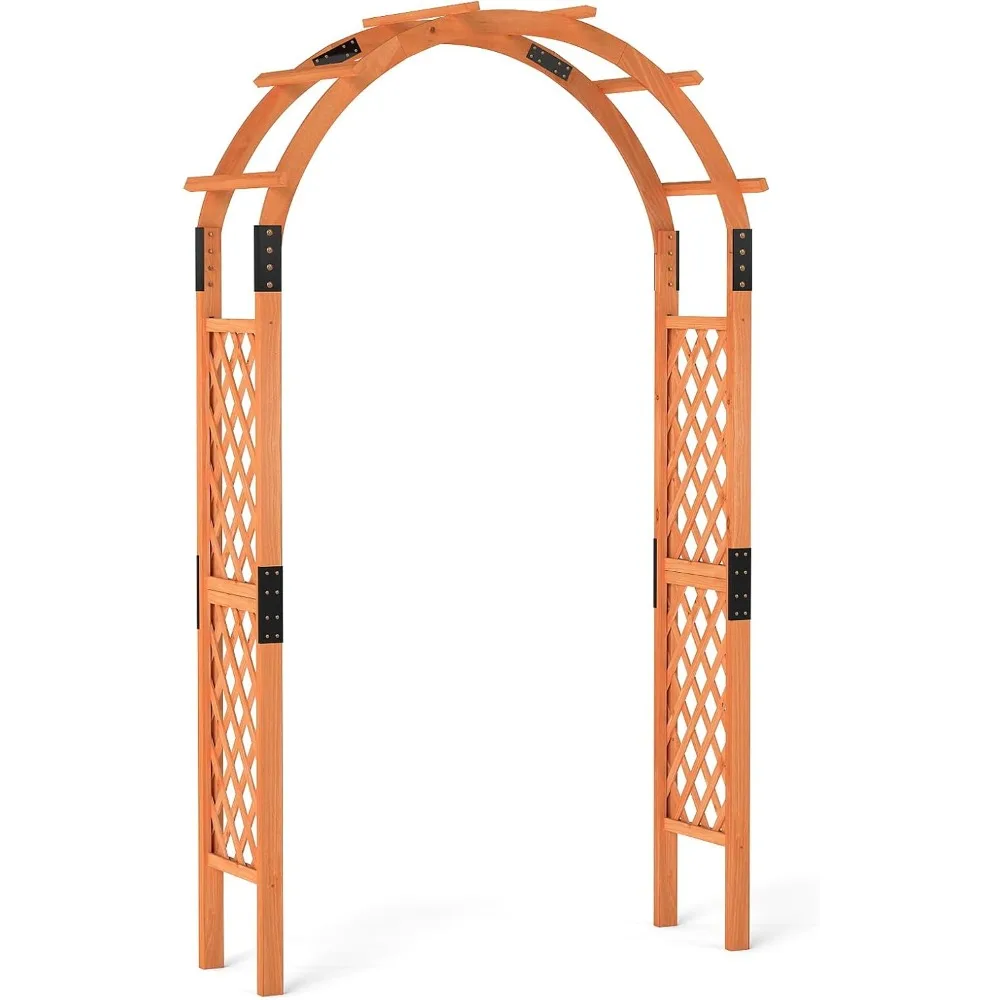 

Moccha 7.7 FT Garden Arbor, 93 Wood Arbor Trellis for Climbing Plants, Rose, Ivy, Outdoor Archway Pergola, Solid Wood Backdrop S