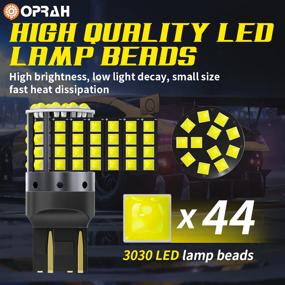 Oprah – ampoules Led 1156 Bau15s Py21w Ba15s P21w Canbus 1157 Led Bay15d P21/5w, 2 pièces, feu clignotant de voiture, feu de stop