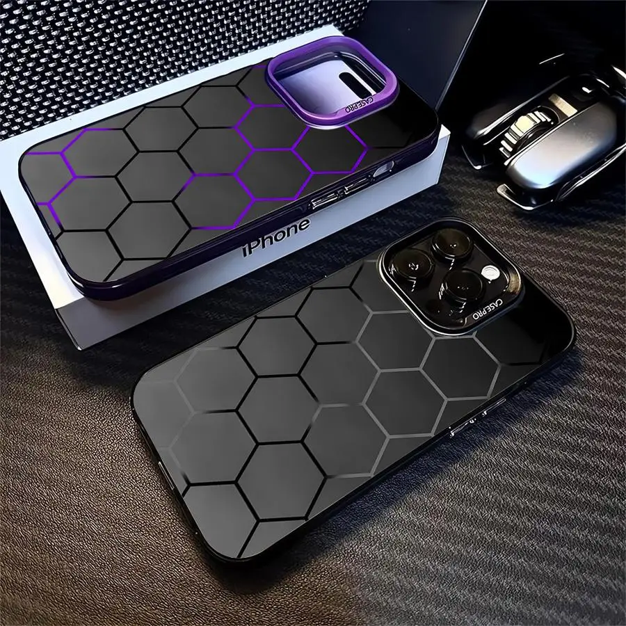 Fashion Honeycomb Design Phone Case for Apple iPhone XR 12 Pro XS Max 11 Pro Max 15 Plus 14 Pro X 13 14 Pro Max 14 Thin Cover