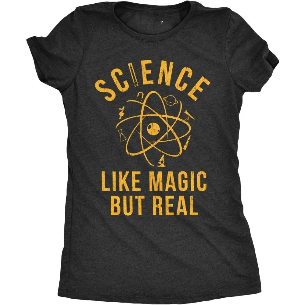 Womens Science Like Magic But Real T Shirt Funny Teacher Tee