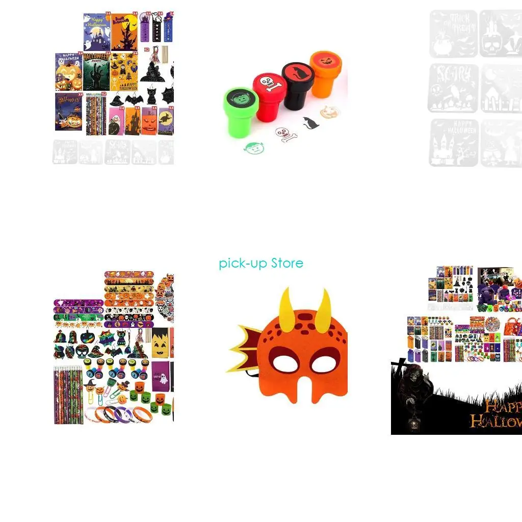 q5wa-juego-papeleria-juguete-halloween-para-ninos-lapices-borradores-reglas-y-lamparas-halloween